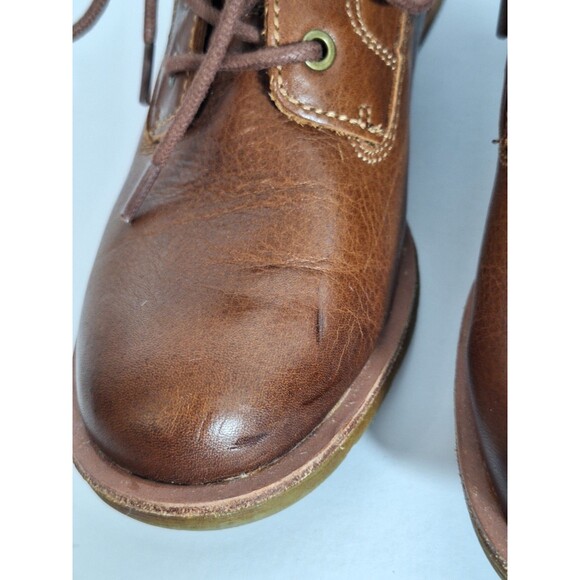 Sofft Aqua Leather Ankle Boots Women Sz 6.5M Zip Lace Up Brown Western Outdoors - Picture 6 of 14